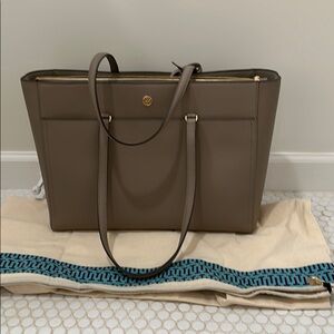 Tory Burch taupe tote
